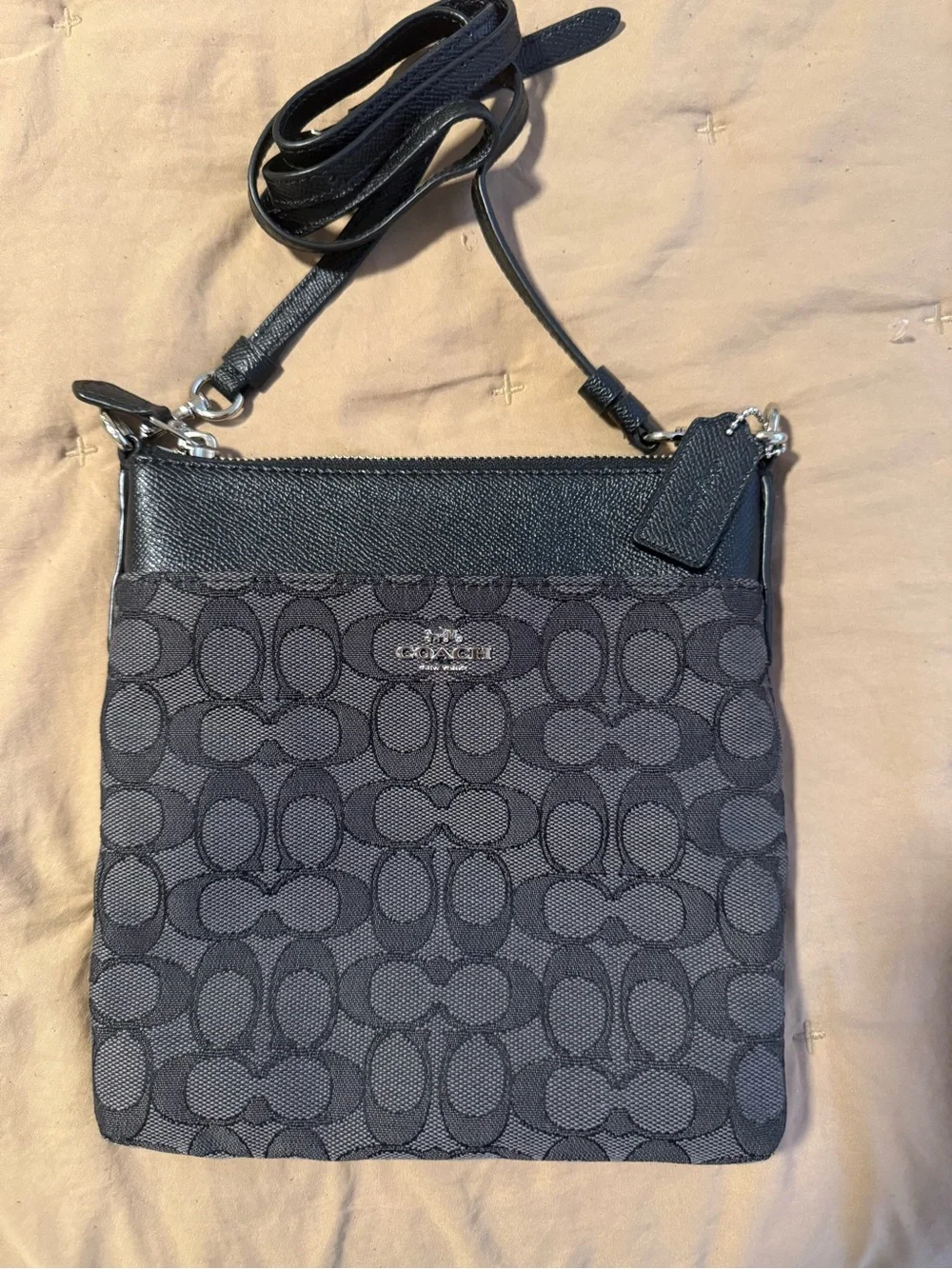 Coach Black Signature Crossbody Pouch